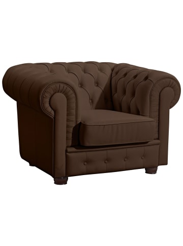 58 aufm Kessel SESSEL Kalea Bezug pigmentiertes Nappaleder Buche nussbaum dunkel / braun