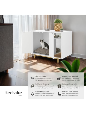 tectake Katzenschrank Kalea, seitlicher Eingang, inkl. Kratzmatte