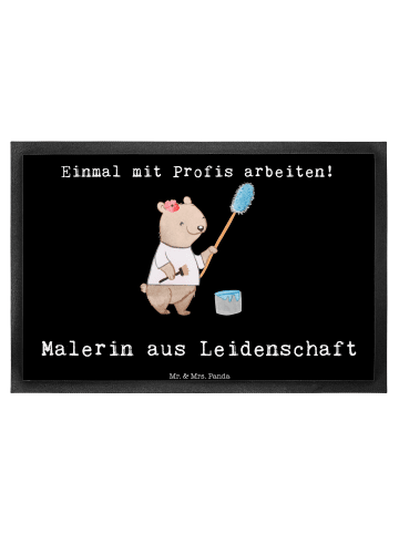 Mr. & Mrs. Panda fußmatte Malerin Leidenschaft mit Spruch in Schwarz