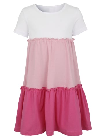 Kidsworld Jerseykleid in weiß-rosa-pink