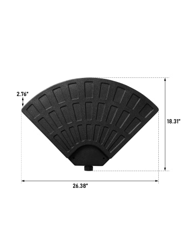 ABRIHOME Sonnenschirmständer in Schwarz PE 4 Platten je 19 kg Sand Wasser für Garten