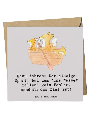 Mr. & Mrs. Panda Klappkarte Kanu Abenteuer mit Spruch in Grau Pastell