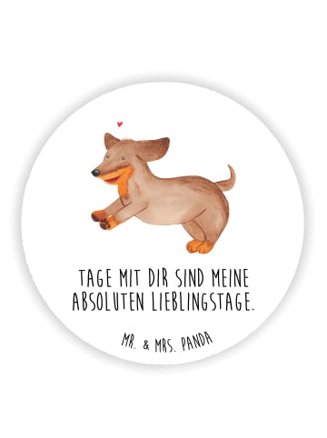 Mr. & Mrs. Panda magnet Hund Dackel mit Spruch in Weiß