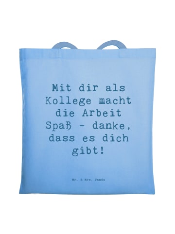 Mr. & Mrs. Panda Tote Bag Spruch Kollege Freude mit Spruch in Sky Blue