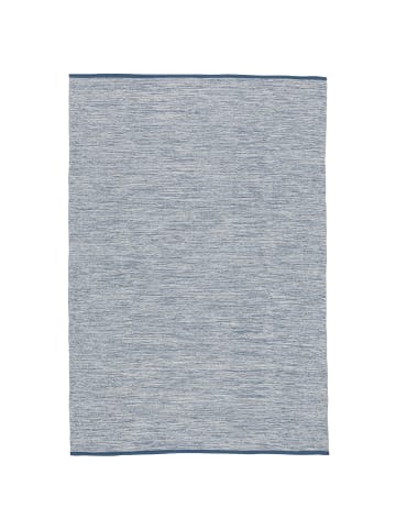 Pergamon Baumwolle Natur Kelim Teppich Easy Meliert in Blau
