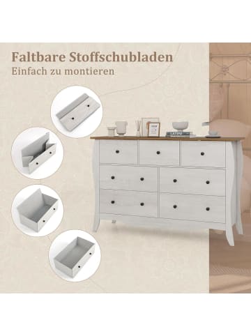 COSTWAY Kommode mit 7 Schubladen 120 x 38,5 x 97 cm in Grau