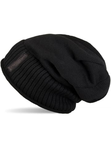 styleBREAKER Feinstrick Beanie Mütze in Schwarz