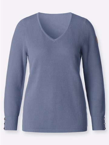 WITT WEIDEN V-Ausschnitt-Pullover in taubenblau