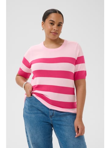 KAFFE curve Strickpullover KClizzy Regular fit in Ballerina/Beetroot wide stripe