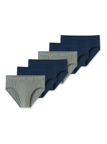 Schiesser Mini Slip / Unterhose 95/5 Essentials - Cotton in Blau / grün