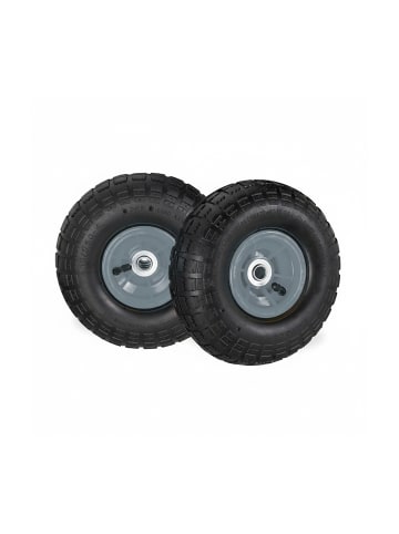 relaxdays 4x Sackkarrenrad in Schwarz-Grau - (H)85 x Ø260 mm