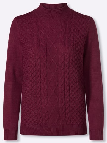 Sieh an! Stehkragen-Pullover in bordeaux