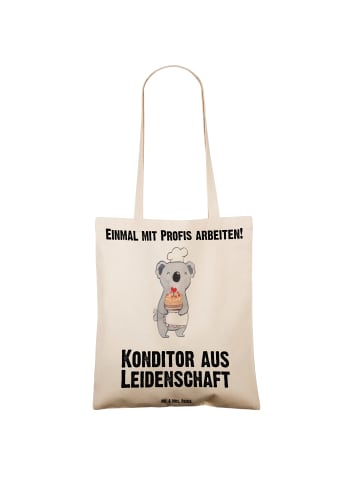 Mr. & Mrs. Panda Stoffbeutel Konditor Leidenschaft mit Spruch in Creme