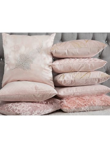 Beliani 2er-Set Dekokissen FREESIA in Rosa/Gold