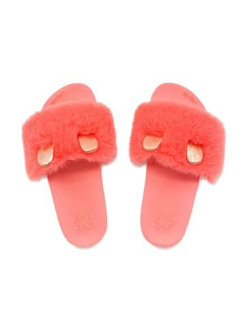 Flip Flop Hausschuh "pool fur*mouse metallic" in coral