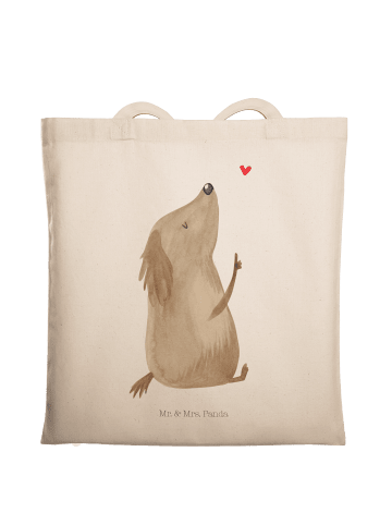Mr. & Mrs. Panda Strandtasche Hund Liebe ohne Spruch in Creme