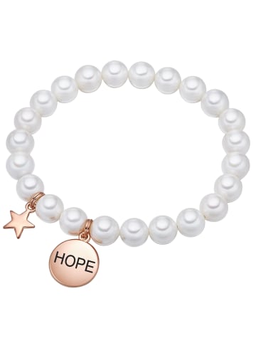 Lulu & Jane Perlen-Armband Hope Messing Muschelkernperle in weiß