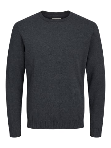 Jack & Jones Dünner Langarm Strickpullover Basic JJEBASIC in Dunkelgrau