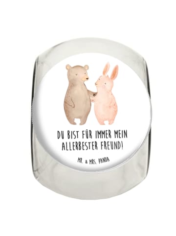 Mr. & Mrs. Panda Kaffeedose Bär und Hase Umarmen mit Spruch in Weiß