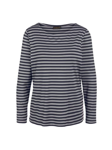 GOLDNER Jerseyshirt mit Streifenmuster in marine / grau