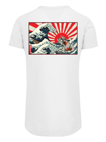 F4NT4STIC Long Cut T-Shirt Kanagawa Welle Japan in weiß