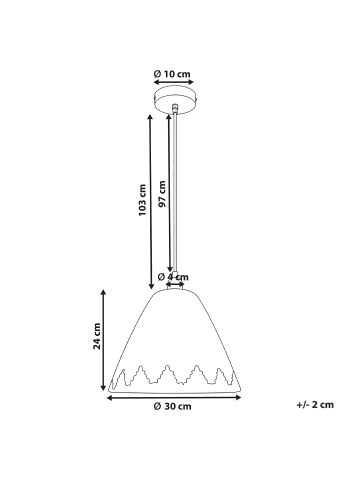 Beliani Pendelleuchten INKSI in Naturfarben/Braun - (W) 30 x (H) 130 x (L) 30 cm