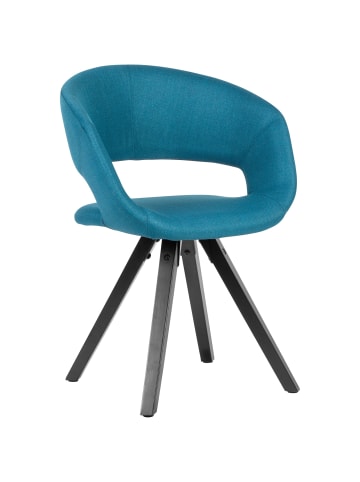 KADIMA DESIGN Küchenstuhl MELLA - Retro-Design mit gepolsterter Sitzfläche in Blau