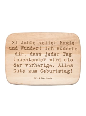 Mr. & Mrs. Panda Holzschneidebrett Spruch 21. Geburtstag mit Spruch in Transparent