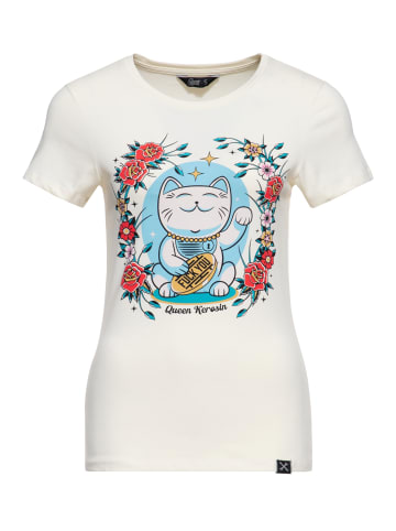 Queen Kerosin Queen Kerosin T-Shirt Lucky Cat in offwhite