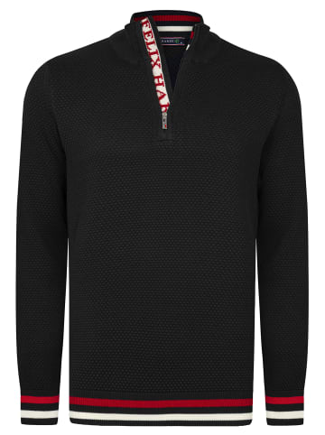 Felix Hardy Halber Reißverschluss Baumwollpullover in Schwarz