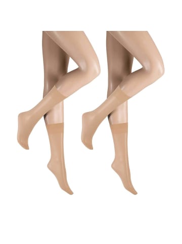 Hudson Feinsöckchen Simply 20 To Go 2-Pack matt in Caramel
