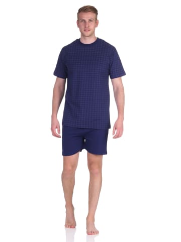 NORMANN Schlafanzug kurzarm Shorty - 66618 in navy