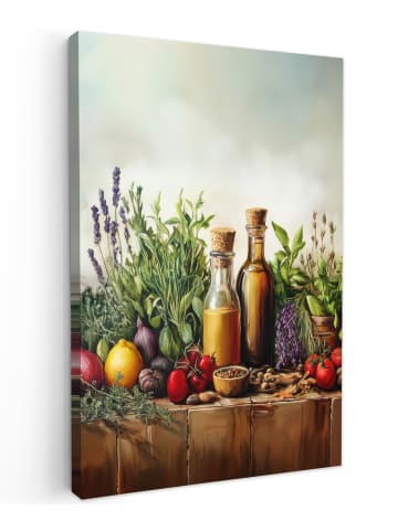 MuchoWow Leinwand Bilder Kräutertisch