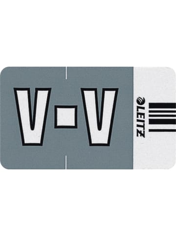 Leitz Orgacolor Buchstabensignal V Packung mit 250 Stück grau