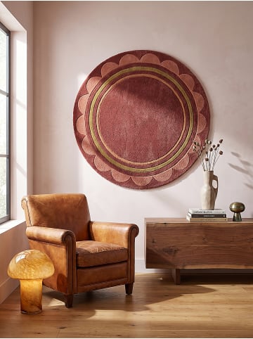 KADIMA DESIGN Teppich Wolle für Fußbodenheizung WENSUM modern Wohnzimmer in Beerenrot