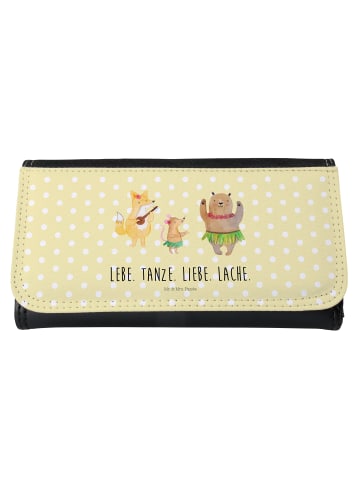 Mr. & Mrs. Panda Frauen Geldbörse Waldtiere Aloha mit Spruch in Gelb Pastell