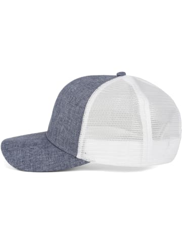 styleBREAKER Snapback Cap in Jeansblau meliert / Weiß