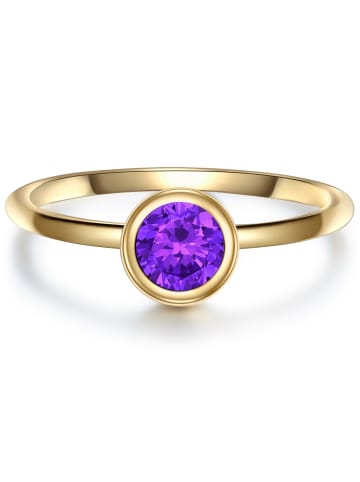 Glanzstücke München Ring Sterling Silber Amethyst in gelbgold