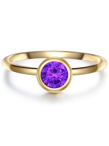 Glanzstücke München Ring Sterling Silber gelbgold Amethyst in gelbgold