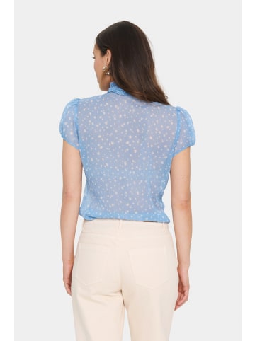 SAINT TROPEZ Langarm - Hemd LiljaSZ Gerade Passform in Allure Ice Small Blooms