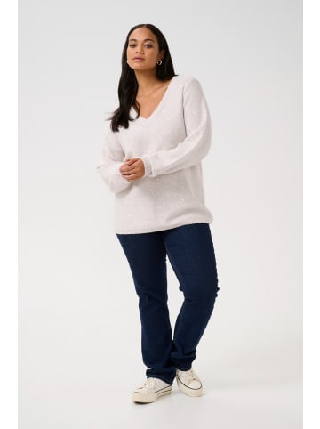 KAFFE curve Strickpullover KCluela in Feather Gray Melange