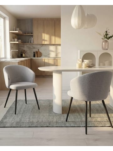 Beliani 2er-Set Esszimmerstuhl MOUNDVILLE in Weiß/Schwarz