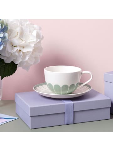 Villeroy & Boch 6er Set Cappuccinountertassen Fleur Couleur ø 17,5 cm in Vert