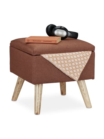 relaxdays Hocker in Braun - (B)40 x (H)40 x (T)40 cm