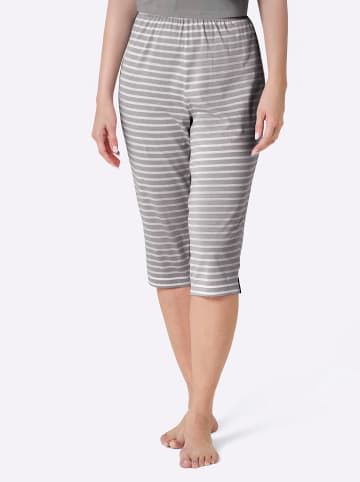 WITT WEIDEN Capri-Hose in steingrau-weiß-geringelt