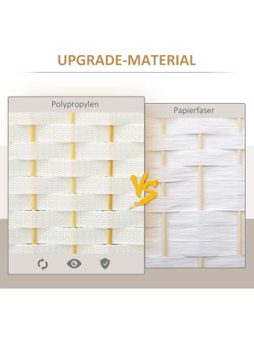 HOMCOM Paravent-240L x 1,6B x 170H cm-Weiß