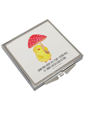 Mr. & Mrs. Panda Klappspiegel Küken Fliegenpilz mit Spruch in Weiß