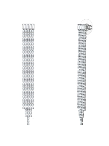 Yokoamii Ohrhänger aus Metall-Legierung mit Zirkonia in silber