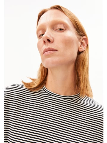 armedangels T-Shirt Slub in schwarz weiß