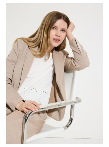 More & More verkürzte, weite Anzughose, Struktur in two tone structure